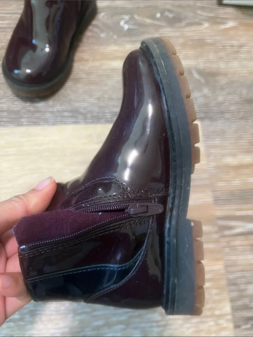 Zara Kids Wine Patent Ankle Boots